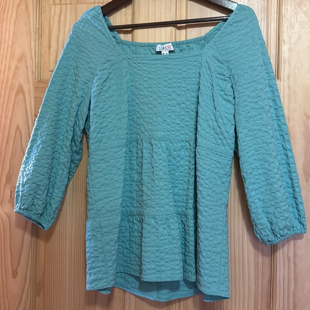 Ladies dress top size medium, like new aqua color